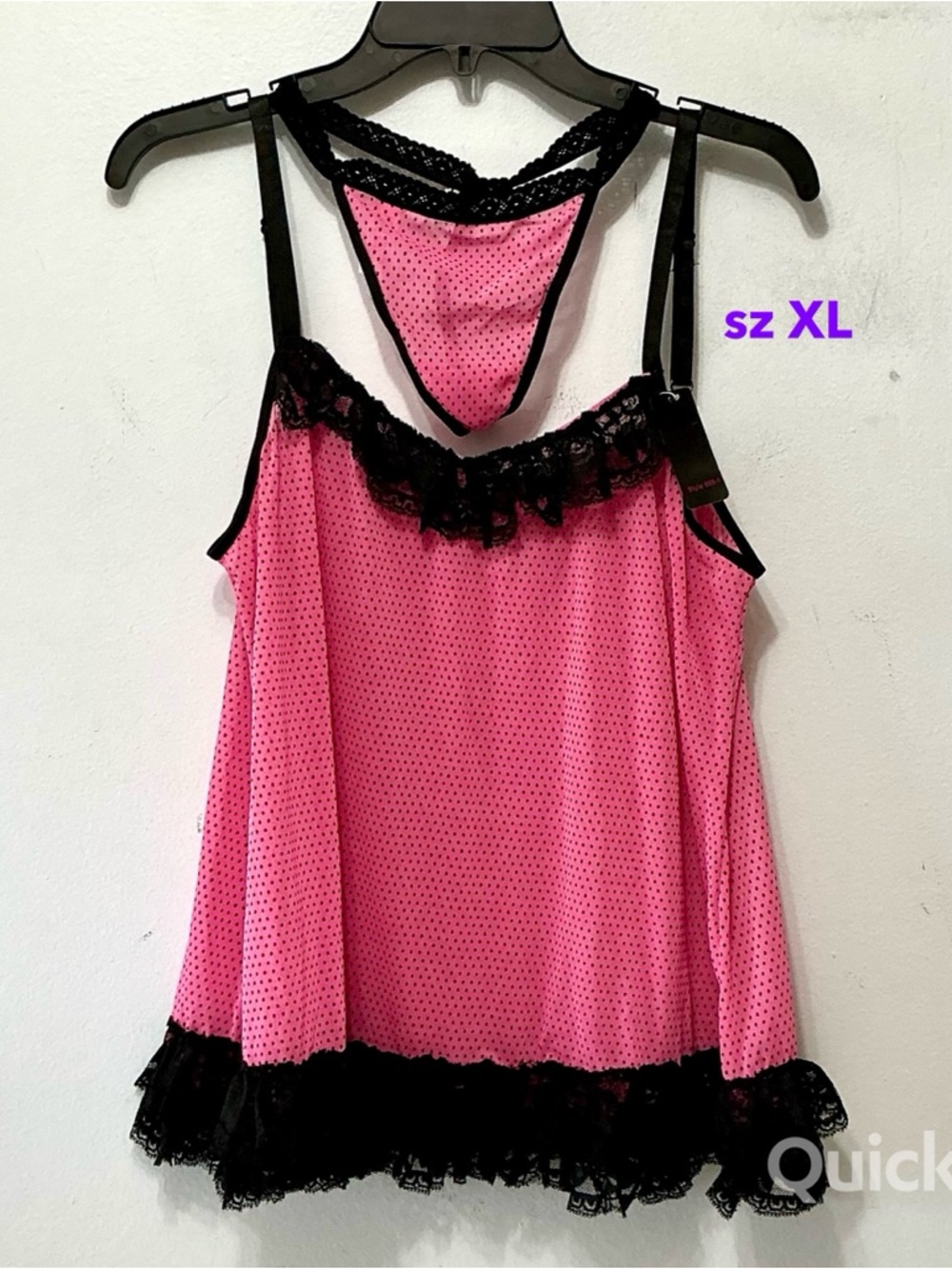 NWT 2 pcs Lace / Polka Dots Babydoll Set